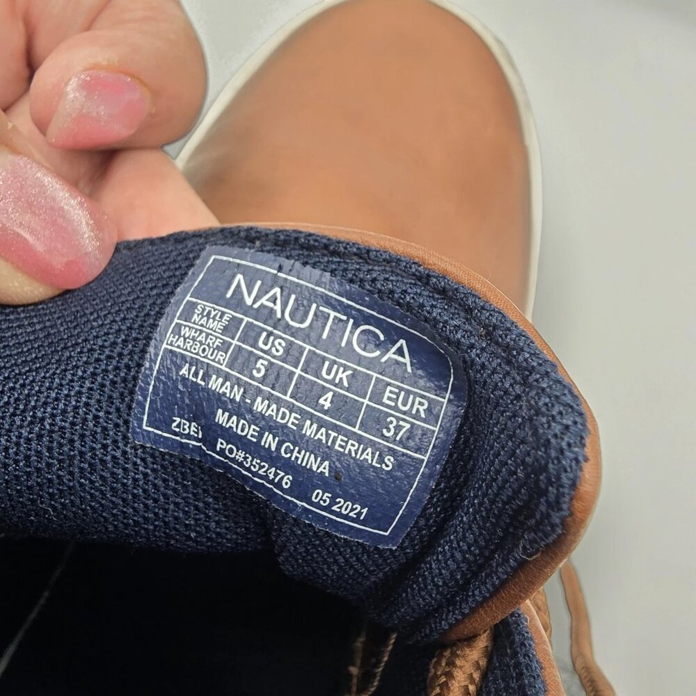Boys Brown High Top Sneakers Size 5 Nautica - Picture 6 of 6